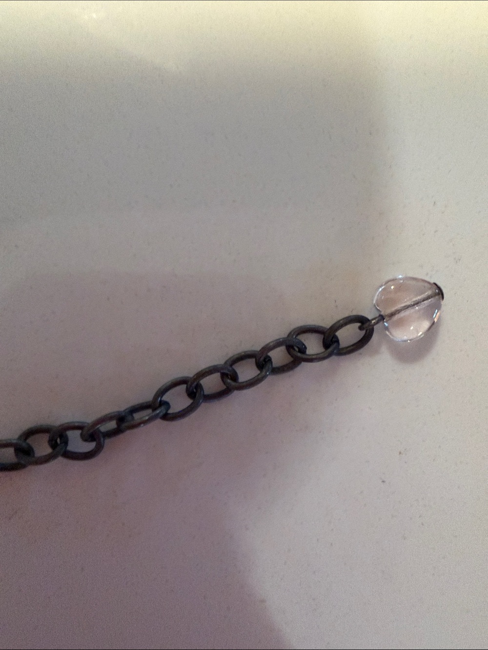 Gunmetal Chain Charm Necklace - Women's Fashion Jewelry - Picture 6 of 6